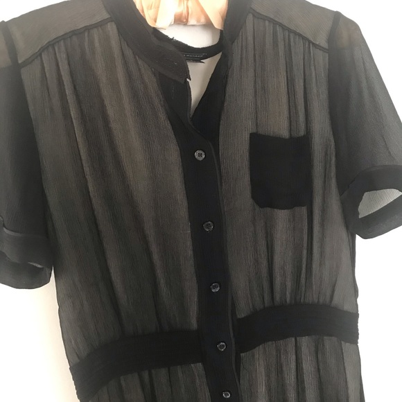 Club Monaco black sheer lined  dress Sz 4 - Picture 2 of 9